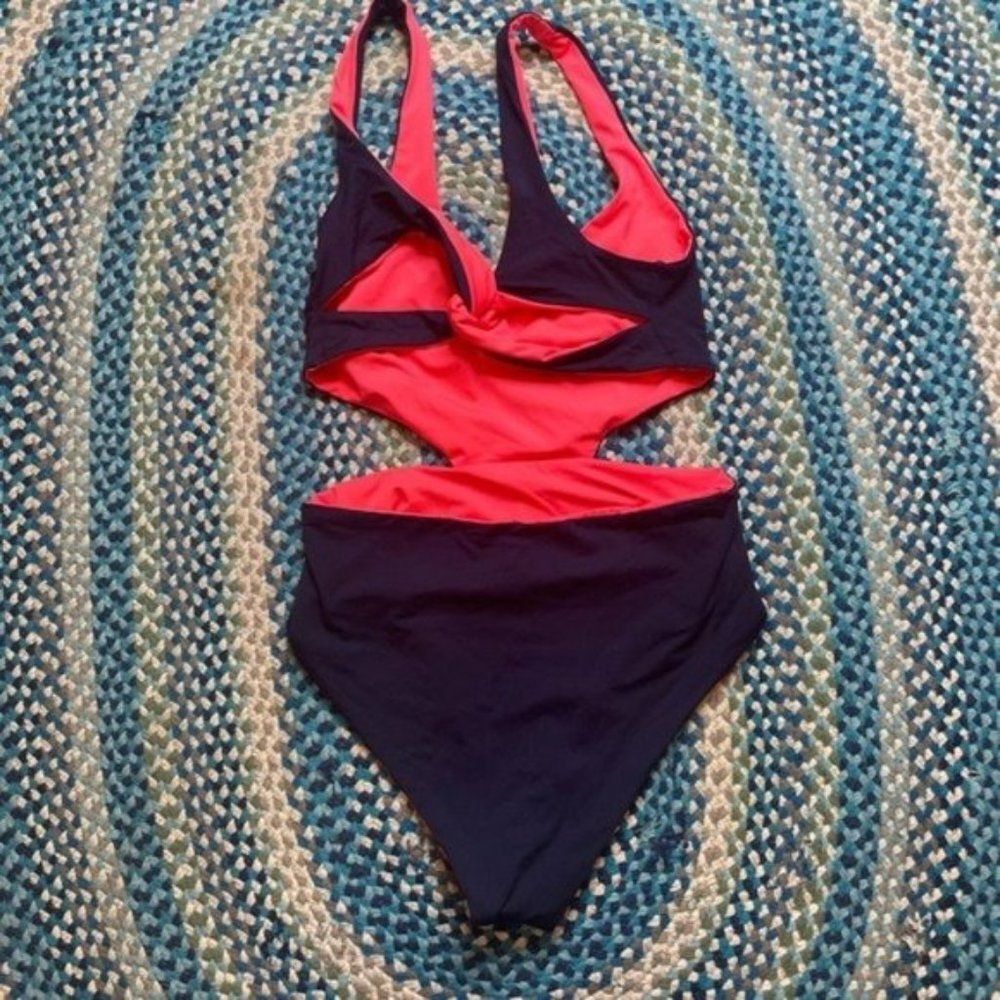 L*Space Navy One Piece Swimsuit reposhing  it fits small maybe more a 10 & 8 - Picture 5 of 6